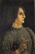 Piero pollaiolo Portrait of Galeazzo Maria Sforza oil on canvas